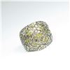 Image 2 : Designer Style Yellow Sapphire and Diamond  Ring featuring dome shaped design with  detailed mosaic 