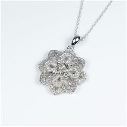 Beautiful Vintage style Diamond Pendant  featuring 4 Princess cut Diamonds accented  with 40 micro s