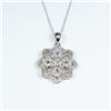 Image 2 : Beautiful Vintage style Diamond Pendant  featuring 4 Princess cut Diamonds accented  with 40 micro s