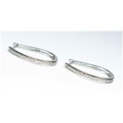 Dazzling Hoop Diamond Earrings micro set with  44 ‘IDEAL’ cut Diamonds weighing approx.  0.50 carats