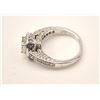 Image 2 : One 18 k white gold ring set with a 1.02ct  radiant cut diamond surrounded by 58 diamonds  weighing 