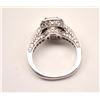 Image 4 : One 18 k white gold ring set with a 1.02ct  radiant cut diamond surrounded by 58 diamonds  weighing 