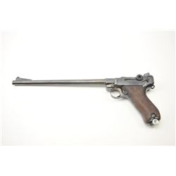 Luger carbine in 9mm with a 12” barrel, navy  type rear sight, Post WWI crown “N” proof,  S/N 9195 c