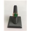 Image 1 : Men’s Gold and Apple Green Jadeite Jade ring  with a 5.9 carat cabochon stone set in 22K  yellow gol