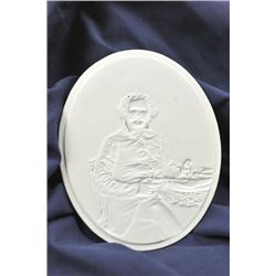 Oval lithophane of Samuel Colt from the 19th century considered 1 of the earliest pieces of Colt m