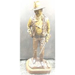Classic full figure bronze sculpture of “John Wayne American” copyright 1979 by Bianchi Frontier m