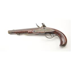 As found 18th century American “Kentucky” flintlock pistol with side plate stamped, “Revolutionary