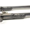 Image 12 : Pair of mid-19th century percussion  Dueling/Target pistols with fined carved  ebony stocks, blue an