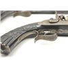 Image 13 : Pair of mid-19th century percussion  Dueling/Target pistols with fined carved  ebony stocks, blue an