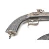 Image 6 : Pair of mid-19th century percussion  Dueling/Target pistols with fined carved  ebony stocks, blue an