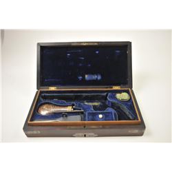 Ultra-Deluxe French style rosewood box for Colt 1849 Pocket Model with a 5” barrel small guard wit