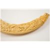 Image 4 : 18th century carved ivory powder flask  attributed to Deop.  The flask measures 10 ½”  overall, magn