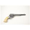 Image 2 : Colt Single Action Army Revolver Exhibition  engraved and silver inlaid with incised  carved ivory g