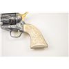 Image 3 : Colt Single Action Army Revolver Exhibition  engraved and silver inlaid with incised  carved ivory g
