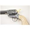 Image 4 : Colt Single Action Army Revolver Exhibition  engraved and silver inlaid with incised  carved ivory g
