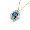 Image 3 : Dazzling Fine London Blue Topaz and Diamond  Pendant featuring an oval checkerboard cut  Topaz weigh
