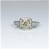 Image 1 : Beautiful Fancy Yellow and White Diamond Ring  featuring a ‘IDEAL’ cut light Fancy Yellow  Diamond w