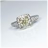 Image 2 : Beautiful Fancy Yellow and White Diamond Ring  featuring a ‘IDEAL’ cut light Fancy Yellow  Diamond w