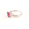 Image 3 : One beautifully designed ruby diamond ring  made in 18k white gold containing 2,25ct oval  ruby and 