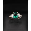 Image 1 : One magnificent custom designed ring set with  a 2.65ct Colombian emerald set in 18k yellow  gold he