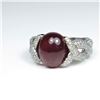 Image 2 : Glamorous Cabochon Ruby and Diamond Ring  featuring an approx. 10.00 carat Ruby  accented with over 
