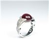 Image 3 : Glamorous Cabochon Ruby and Diamond Ring  featuring an approx. 10.00 carat Ruby  accented with over 