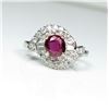 Image 1 : Exceptional Vintage Ruby and Diamond Ring  featuring a 1.15 carat Extra Fine Ruby with VS clarity se