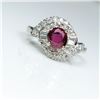 Image 2 : Exceptional Vintage Ruby and Diamond Ring  featuring a 1.15 carat Extra Fine Ruby with VS clarity se