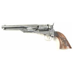 Colt 1861 New Black Powder Series Navy Revolver in .36 caliber percussion showing factory engravin
