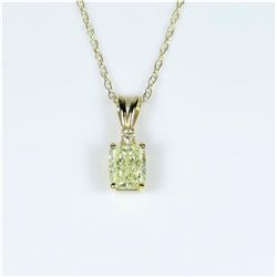Dazzling Fancy Yellow Diamond Pendant featuring a 1.07 carat light Fancy Yellow colored Diamond ac
