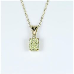 Dazzling Fancy Yellow Diamond Pendant  featuring a 1.07 carat light Fancy Yellow  colored Diamond ac