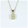 Image 1 : Dazzling Fancy Yellow Diamond Pendant  featuring a 1.07 carat light Fancy Yellow  colored Diamond ac