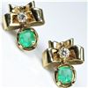 Image 2 : Gorgeous Vintage Emerald and Diamond Earrings  featuring two matching Colombian Emeralds  weighing a