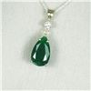 Image 3 : Elegant 8.50 carat Emerald and Diamond  pendant featuring a richly colored pear  shaped Emerald acce