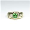 Image 1 : Striking AAA Quality Fine Green Tsavorite  Garnet and Diamond Ring featuring a 1.00  carat Tsavorite
