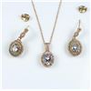 Image 3 : Beautiful Morganite and Diamond Pendant and  Earring Ensemble featuring 3 matching  Morganites accen