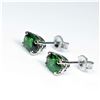 Image 3 : Gorgeous AAA Quality Fine Tsavorite Stud  Earrings weighing approx. 1.80-2.00 carats  set in 14 kara