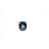 Image 2 : Beautiful London Blue Topaz ring with  diamonds.  The ring is nicely done in 14K  white gold with an