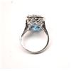 Image 5 : Beautiful London Blue Topaz ring with  diamonds.  The ring is nicely done in 14K  white gold with an