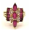Image 5 : Stunning Ruby and diamond 14K yellow gold  cocktail ring with nice marquise cut ruby and  diamond ce