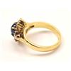Image 5 : Outstanding blue sapphire and diamond ladies  ring set in 18K yellow gold.  The ring  features a gre