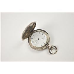 Large hunting case pocket watch with American Waltham movement, key wind, Serial #610903. The wat