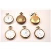 Image 1 : Lot of six antique pocket watches from a  collector’s estate.  The watches are by  various makers, a