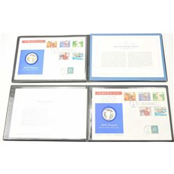 Lot of two first day cover stamps with Silver Dollar proof coins commemorating the XXIII Olympiad