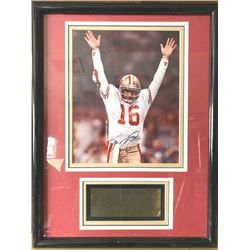 Color photo of Joe Montana personally signed and dated (1994) with a certificate by Jonathan Grey