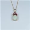 Image 1 : Vivid Australian Opal and Pink Tourmaline  Pendant featuring a fine Opal weighing  approx. 4.00 cara