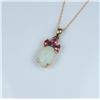 Image 3 : Vivid Australian Opal and Pink Tourmaline  Pendant featuring a fine Opal weighing  approx. 4.00 cara
