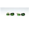 Image 3 : Striking Intense Green Chrome Diopside and  Diamond Earrings 4 oval cut Diopside gems  weighing appr