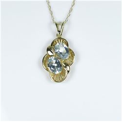 Bright Contemporary Aquamarine Pendant featuring 2 oval cut Aquamarines weighing approx. 4.00 cara