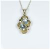 Image 1 : Bright Contemporary Aquamarine Pendant  featuring 2 oval cut Aquamarines weighing  approx. 4.00 cara